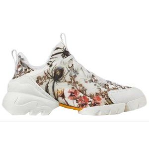 DIOR White D Connenct Floral Sneakers Size EU:36